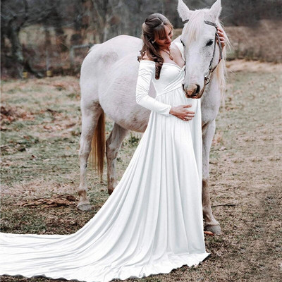 Φορέματα εγκυμοσύνης με μακριά ουρά για φωτογράφηση Φόρεμα εγκυμοσύνης Φόρεμα μάξι για έγκυες γυναίκες