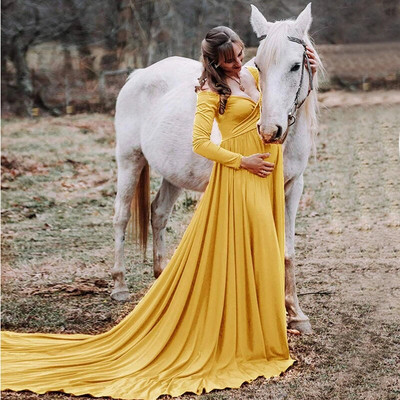 Φορέματα εγκυμοσύνης με μακριά ουρά για φωτογράφηση Φόρεμα εγκυμοσύνης Φόρεμα μάξι για έγκυες γυναίκες