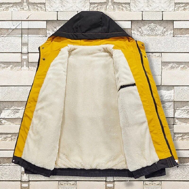 Ανδρικό χειμωνιάτικο μπουφάν Oversize 2023 Μόδα με βελούδινο βελούδινο παλτό Plus Size Large 7XL 8XL Anorak Χοντρό ζεστό φλις Parka Ανδρικά