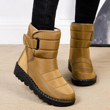 Ботуши Дамски обувки на платформа за сняг Модни обувки за жени Водоустойчиви обувки Дамски нови боти до глезена Кожа Плюшени обувки Botas Mujer Зимни обувки