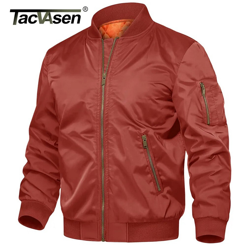 TACVASEN Zimske podstavljene bomber jakne Outwear Muška retro pilotska jakna Kaput Ležerne bejzbol jakne Sveučilišne jakne Ulična odjeća