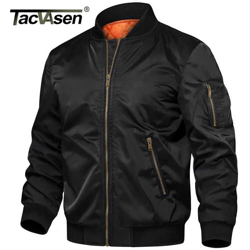 TACVASEN Zimske podstavljene bomber jakne Outwear Muška retro pilotska jakna Kaput Ležerne bejzbol jakne Sveučilišne jakne Ulična odjeća