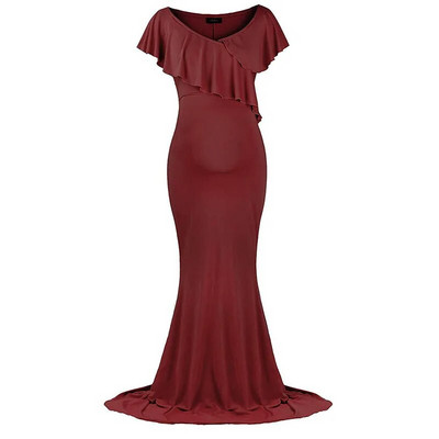 Nėščiųjų suknelės be pečių, skirtos fotosesijai 2019 m. raukiniai nėščioms moterims Maxi nėštumo suknelės suknelės nėščiosioms fotografuoti