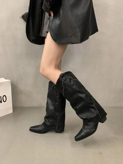 Naiste kingad 2023 Kvaliteetsed libistatavad naiste saapad Moodsad needipeosaapad Naiste seksikas terava ninaga põlvedeni saapad Zapatos