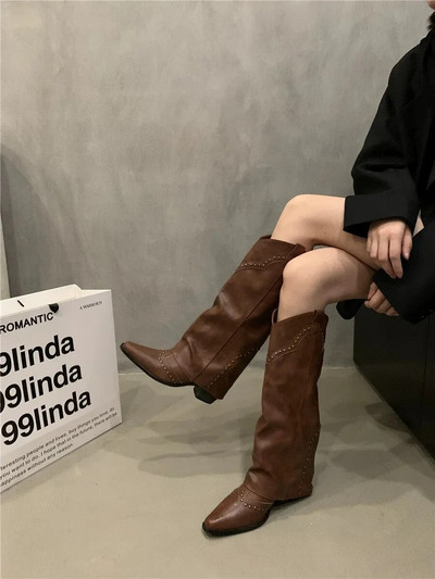 Naiste kingad 2023 Kvaliteetsed libistatavad naiste saapad Moodsad needipeosaapad Naiste seksikas terava ninaga põlvedeni saapad Zapatos