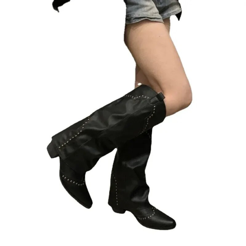 Naiste kingad 2023 Kvaliteetsed libistatavad naiste saapad Moodsad needipeosaapad Naiste seksikas terava ninaga põlvedeni saapad Zapatos