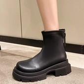 Moteriški batai 2023 m. mada Basic kulkšnies Moteriški batai Platforma Šiuolaikiniai batai Moteriški apvalūs pirštai Atgal užtrauktukas Kvadratiniai batai Moteriški