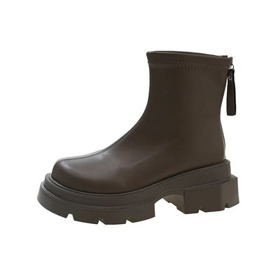 Moteriški batai 2023 m. mada Basic kulkšnies Moteriški batai Platforma Šiuolaikiniai batai Moteriški apvalūs pirštai Atgal užtrauktukas Kvadratiniai batai Moteriški