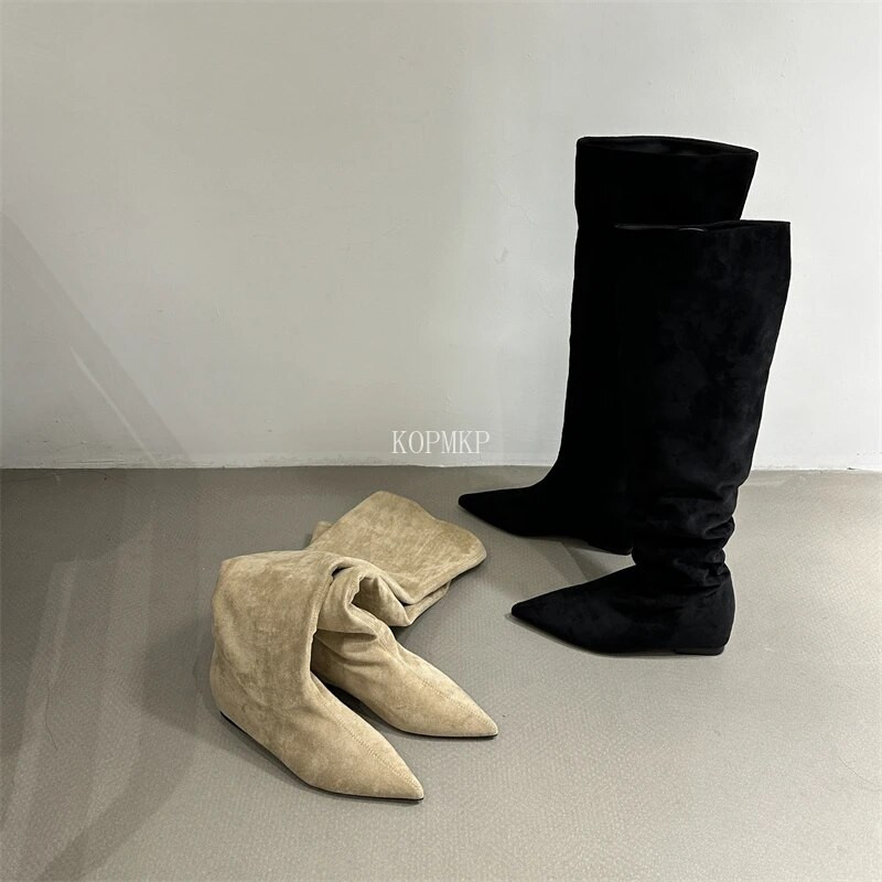 Talvine hubane terava varbaga naine, põlvedeni saapad, kontsakingad Kauboid naistele kingad Botas De Mujer socofy chaussures naiste gooti