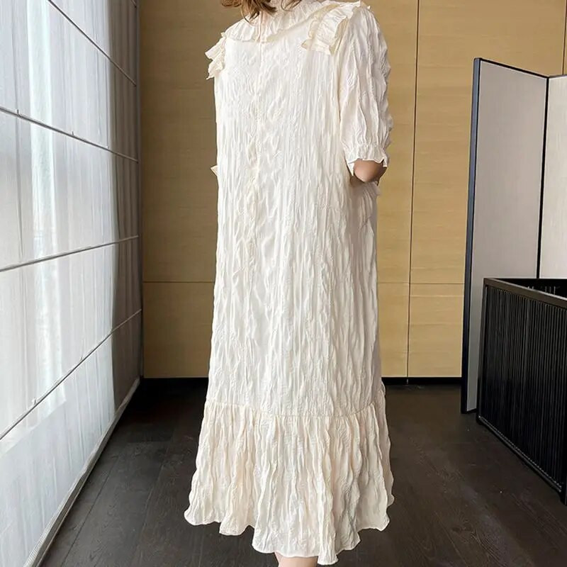 Nėščioms skirtos suknelės nėščiosioms, suknelės su rankovėmis, 2023 m. Naujos mados plius dydžio laisvos, vientisos V kaklo suknelės, ilga moteriška suknelė