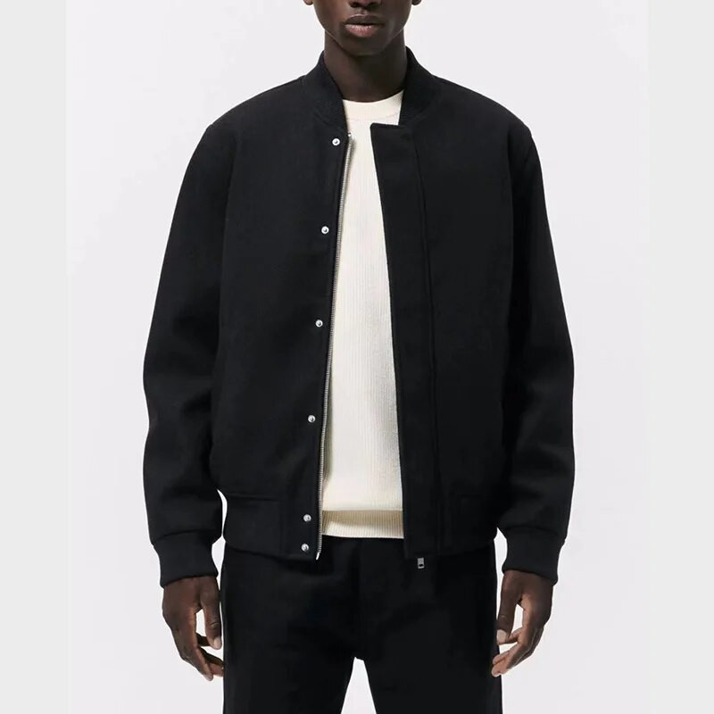 IEFB Φθινοπωρινό χειμωνιάτικο ανδρικό μπουφάν Casual Pilot Μάλλινο παλτό 2023 American Fashion Μονό στήθος Loose αρσενικά μπλουζάκια συνονθύλευμα