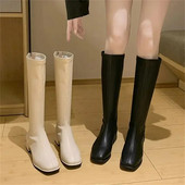 Μπότες Γυναικείες Παπούτσια Φθινοπωρινές μπότες πολυτελείας σχεδιαστών-Γυναικείες στρογγυλές σέξι ψηλοτάκουνες γόβες στο μηρό