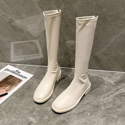 Μπότες Γυναικείες Παπούτσια Φθινοπωρινές μπότες πολυτελείας σχεδιαστών-Γυναικείες στρογγυλές σέξι ψηλοτάκουνες γόβες στο μηρό