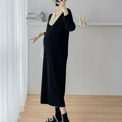 Rasedate kampsunkleidid, riided rasedatele, reväär, kootud libisemiskleit kevad-sügis, pehme tuulega lahtised raseduskleidid