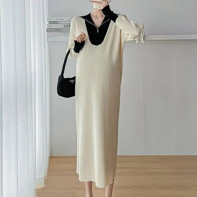 Rasedate kampsunkleidid, riided rasedatele, reväär, kootud libisemiskleit kevad-sügis, pehme tuulega lahtised raseduskleidid