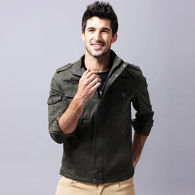 Pavasario rudens karinės armijos vyrų striukė medvilninė piloto bombonešio taktinė vyriška striukė plius dydžio M-6XL