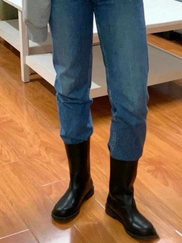 SLTNX 2023 uus Korea versioon käsitsi valmistatud saapadest Pehmed nahast saapad talvel pluss samet, et hoida soojas lääne naiste ratsasaapad