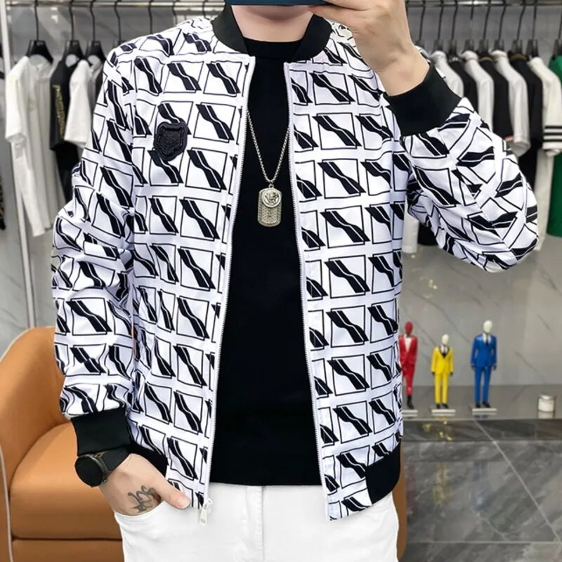 Ανοιξιάτικο Streetwear 2023 Vintage Ανδρικό μπουφάν Bomber Ανδρικό τζάκετ γράμμα με μακρυμάνικο μπουφάν με φερμουάρ Παλτό Ανδρικό μπουφάν πιλότο