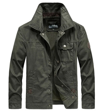 Uus vabaaja jope Meeste kevadised ülerõivad 100% puuvill Windbreaker Cargo Coat Army meeste pilootlennupommitusjoped Brändi riided