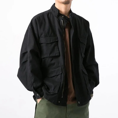 Kevadsügisene kaubajope Mehe sõjaline taktikaline jakk Ameerika mitme taskuga lenduri jope Jaapani retro lahtine pesapallivorm