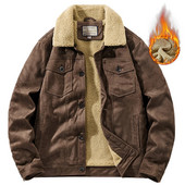 Prabangus Velvet Suede Bomber Striukė Vyrai Rudens Žiema Šilti Paltai Avinėlio vilna Storos Pilot Striukės Vintažinės Parkas Fahion Windbreaker