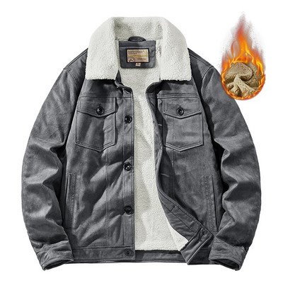 Prabangus Velvet Suede Bomber Striukė Vyrai Rudens Žiema Šilti Paltai Avinėlio vilna Storos Pilot Striukės Vintažinės Parkas Fahion Windbreaker