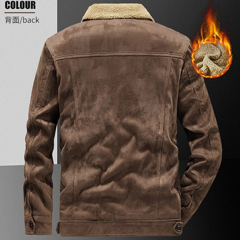 Prabangus Velvet Suede Bomber Striukė Vyrai Rudens Žiema Šilti Paltai Avinėlio vilna Storos Pilot Striukės Vintažinės Parkas Fahion Windbreaker