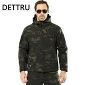 Καμουφλάζ Shark Skin Soft Shell Tactical Jackets Men Fleece Αδιάβροχο Combat Windbreaker Ανδρικό μπουφάν με κουκούλα στρατιωτικού πιλότου στρατού