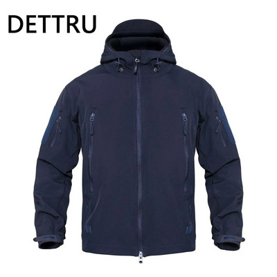 Καμουφλάζ Shark Skin Soft Shell Tactical Jackets Men Fleece Αδιάβροχο Combat Windbreaker Ανδρικό μπουφάν με κουκούλα στρατιωτικού πιλότου στρατού