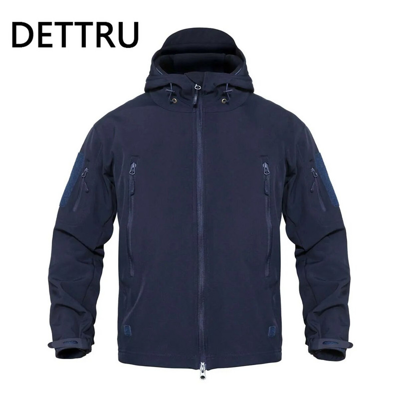 Καμουφλάζ Shark Skin Soft Shell Tactical Jackets Men Fleece Αδιάβροχο Combat Windbreaker Ανδρικό μπουφάν με κουκούλα στρατιωτικού πιλότου στρατού