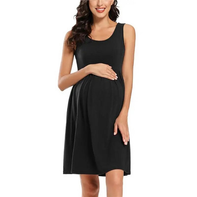 Liu&Qu ženska ležerna prugasta trudnička haljina kratkih i 3/4 rukava do koljena Trudnička odjeća za Baby Shower