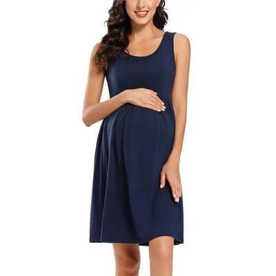 Liu&Qu ženska ležerna prugasta trudnička haljina kratkih i 3/4 rukava do koljena Trudnička odjeća za Baby Shower