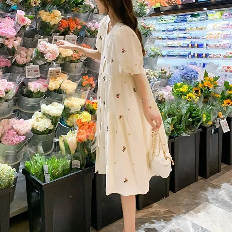 Φόρεμα Plus Size Ρούχα εγκύων Φορέματα εγκυμοσύνης Φαρδιά φορέματα κεντήματος Ρούχα εγκυμοσύνης για έγκυες γυναίκες Φόρεμα