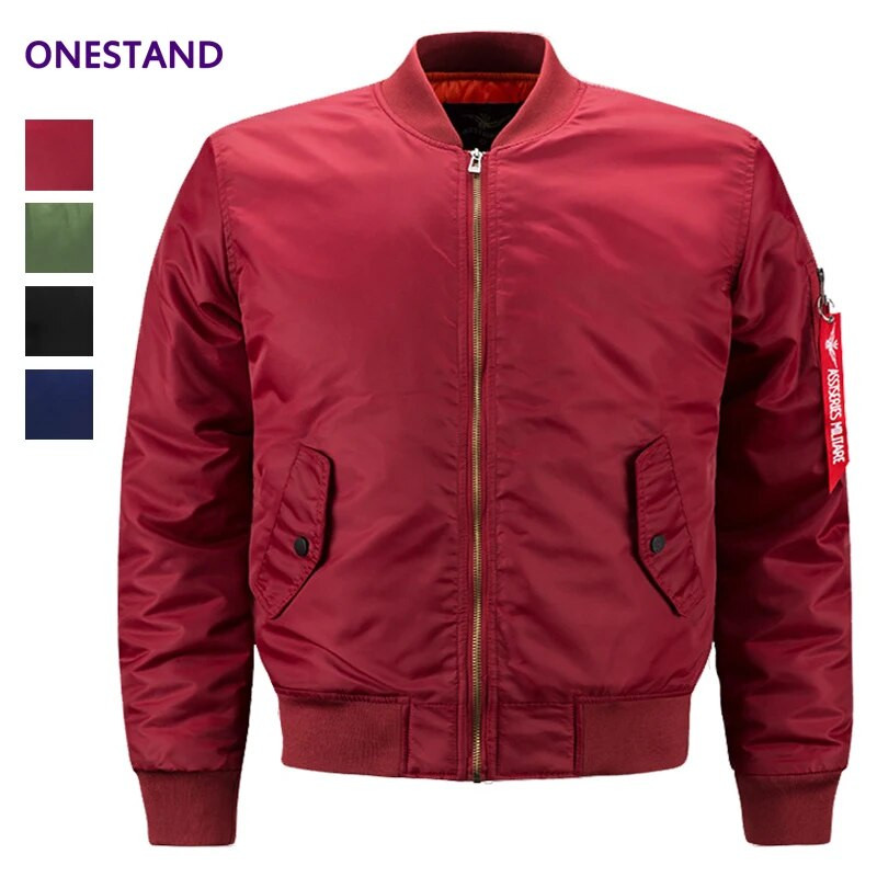 Liela izmēra Pilot Air vīriešu bumbvedēja jaka Vīriešu militārā bumbvedēja jaka vīriešiem Slim Fit ikdienas, cieta rāvējslēdzēja pilota jaka, zaļa, jauni mēteļi