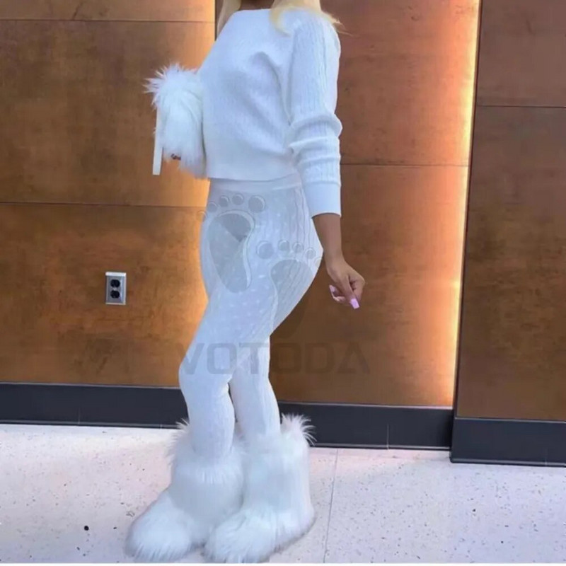 Žieminiai neryškūs batai Moteriški kailiniai batai pūkuoti kailiniai sniego batai pliušinis pamušalas Užsegamas guminis plokščias lauko peteliškė Šilta moteriška avalynė