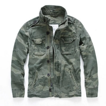 Мъжко военно яке Мъжки M65 Denim Ретро карго якета Outdoor Multi Pockets Camo Tops Field Casual Fashion Turing Coats Uniform