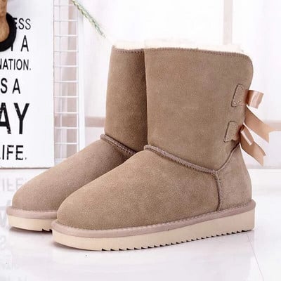 UAAQV Aukštos kokybės Australijos klasikiniai moteriški batai žieminiai vandeniui atsparūs natūralios moteriški sniego batai