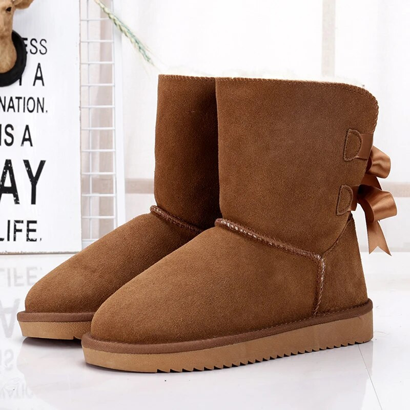 UAAQV Aukštos kokybės Australijos klasikiniai moteriški batai žieminiai vandeniui atsparūs natūralios moteriški sniego batai