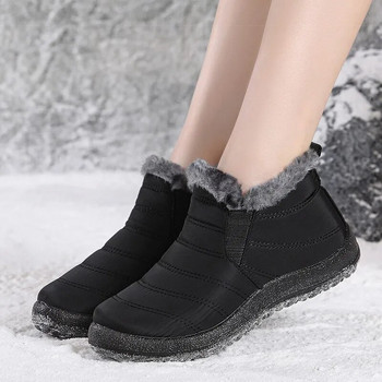 Γυναικείες μπότες Slip On Winter Boots Trend 2023 Winter Shoes for Women Booties Κοντές αδιάβροχες μπότες από γούνα χιονιού Ankle Bota Feminina