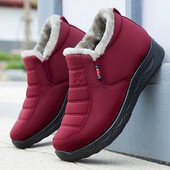 2023 Νέες χειμωνιάτικες μπότες ζεστού χιονιού Γυναικεία αντιολισθητικά αδιάβροχα γυναικεία παπούτσια Κοντά βελούδινα γυναικεία μποτάκια casual άνετα