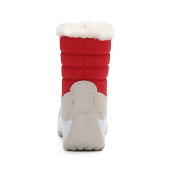 Дамски ботуши Дамски ботуши на токчета за зимата на 2023 г. Тренд Ботуши с кожа на платформа Сняг Bota Feminina Леки къси зимни обувки Дамски