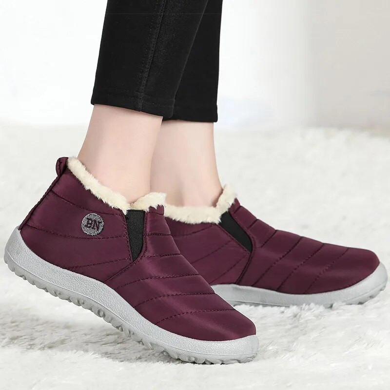 Naiste saapad hoiavad soojas karusnahast saapad Talvekingad Naistele Poolsaapad Slip On Snow Bota Feminina Naiste lühikesed saapad Naiste kingad