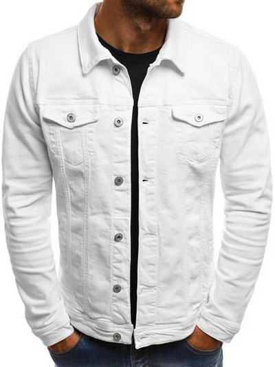 Kuum 2022. aasta mood meeste teksajoped Slim Fit meeste teksad jakk Puuvillane ülerõivas mantel pikkade varrukatega meeste rõivad suurus M-4XL