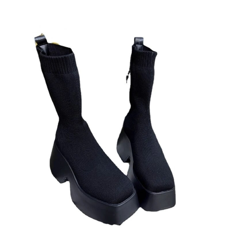 Kingad naistele 2023 Uued mugavad hingavad elastsed naiste saapad Turske kontsaga platvormiga punksaapad talvemood gooti kingad