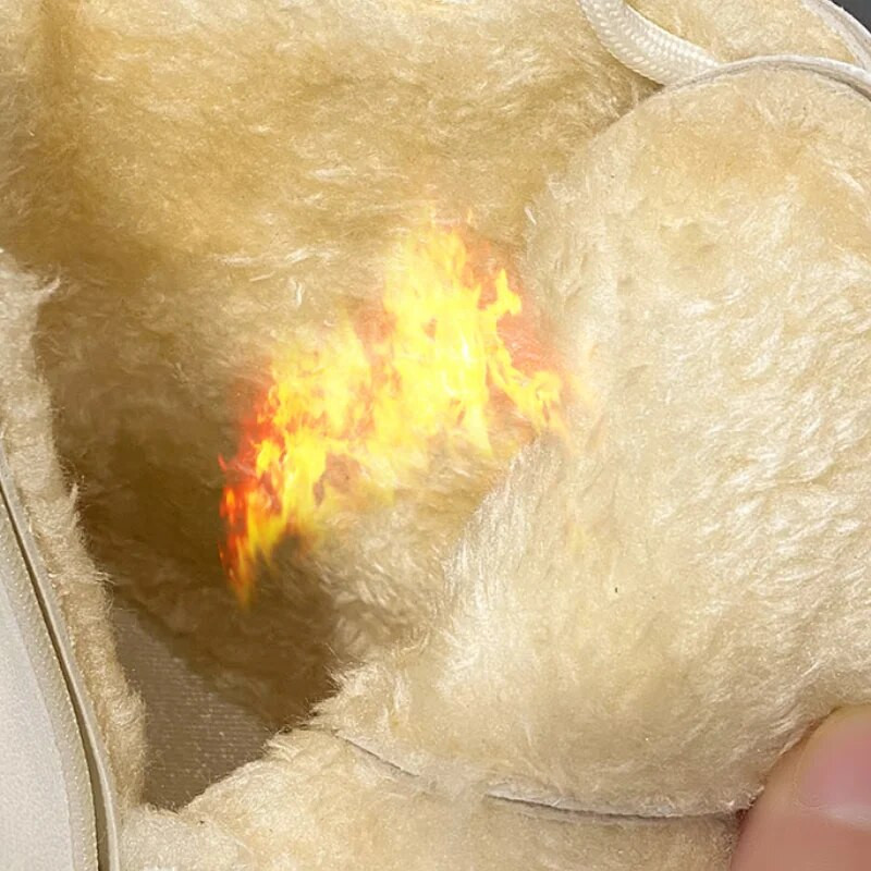 Talvised paksud pehmed poolsaapad naiste 2023. aasta uued soojad Pu-nahast lumesaapad, naiste mustad talvised paelad, lamedate kontsadega puuvillased kingad