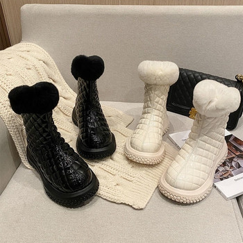 Γυναικείες μπότες χιονιού Υψηλής ποιότητας πουπουλένιο ύφασμα Ζεστά βελούδινα γυναικεία χειμωνιάτικα παπούτσια Αδιάβροχα μποτάκια αστραγάλου Γυναικεία χειμερινά παπούτσια