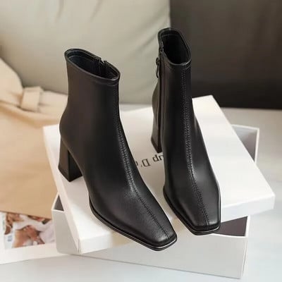 2023. aasta sügismood Elegantsed naiste kõrged kontsad Uued satiinist terava ninaga lühikesed saapad Naiste õhukese kontsaga venivad sokisaapad Naiste kingad