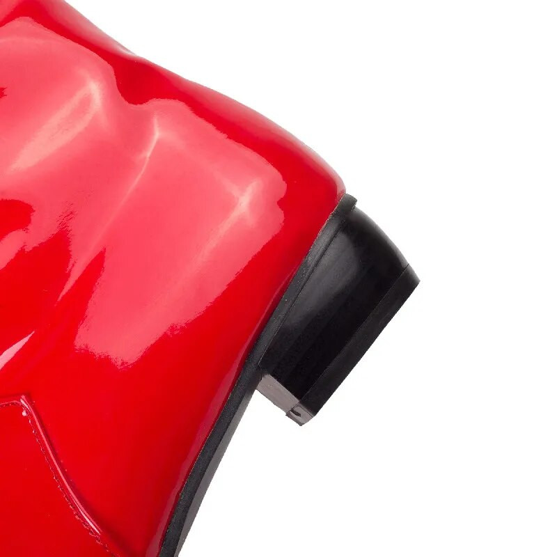 Μόδα ψηλές μπότες στο γόνατο Γυναικεία παπούτσια 2021 Φθινοπωρινό Χειμώνας Γυναικείες ψηλές μπότες Μαύρα Λευκά Κόκκινα μακριά γυναικεία παπούτσια Μεγάλο μέγεθος 47