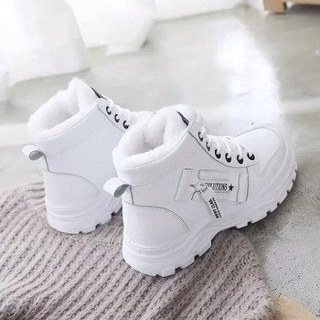 Зимни дамски обувки 2021 Дамски маратонки с връзки Снежни ботуши Водоустойчиви топли обувки на платформа Botas Дамски обувки Botas De Mujer