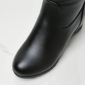 REAVE CAT Ladies Wedge Heel Down Knee Boots Slip On Hidden Heel Αδιάβροχο Μεγάλο μέγεθος 44 Party Ζεστό χειμωνιάτικο βελούδινο μαύρο F1290